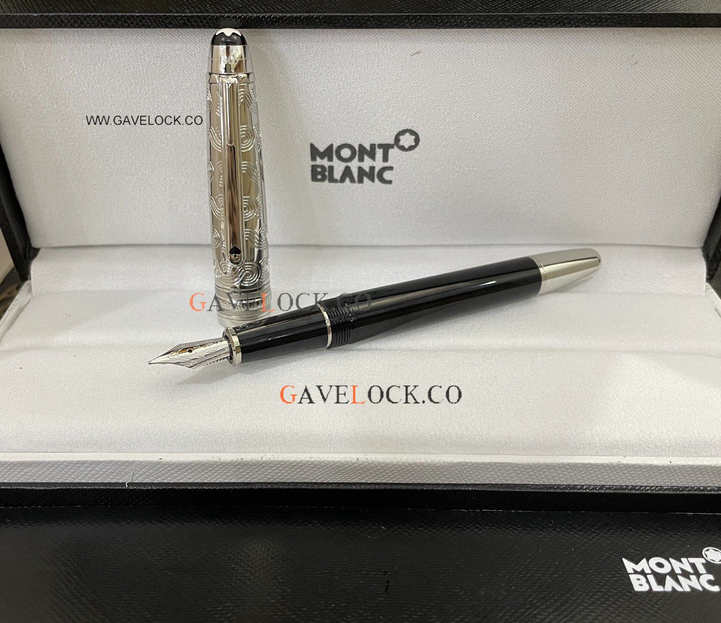 AAA Copy Montblanc 80 Days Classique Doue Black Silver Fountain 145